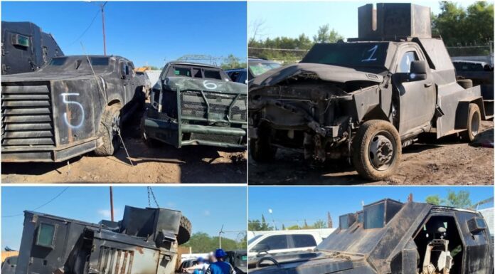 Destruyen vehículos tipo «monstruos» con blindaje artesanal