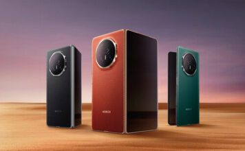 Delgado celular plegable con triple cámara y enorme pantalla interna. Tiene de los mejores acabados premium