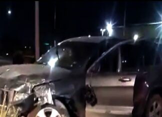 Daños materiales deja accidente vial en parque industrial maquilador