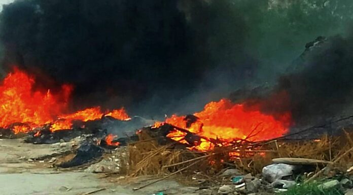 Bomberos acuden ha llamado de incendio en pastizal que dejo daños materiales