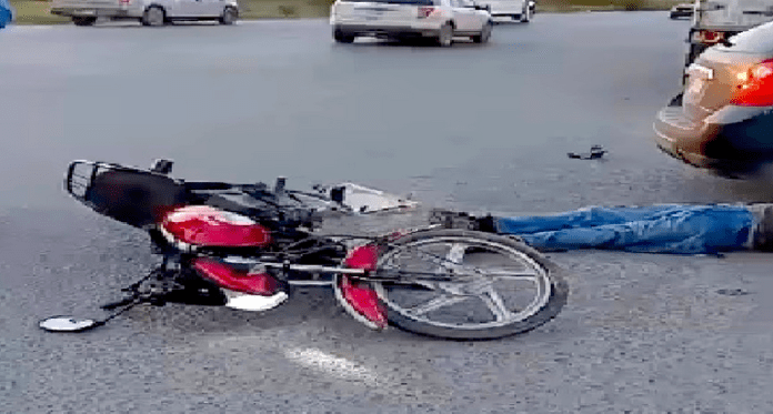 Un lesionado dejo un aparatoso accidente vial en complejo maquilador (3)