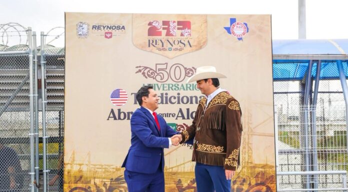 Celebraron Alcaldes Carlos Peña Ortiz y Sergio Coronado Jr. Tradicional Abrazo binacional Reynosa-Hidalgo