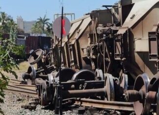 Sinaloa: El tren de transporte de granos se descarrila en Culiacán
