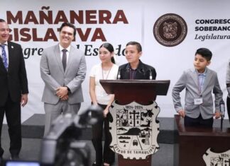 Niñas y niños del Segundo Parlamento Infantil participan en la Mañanera Legislativa