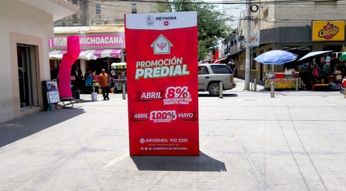 Ofrece Gobierno de Reynosa 100% de descuento en recargos del predial y 8% por pronto pago durante mayo