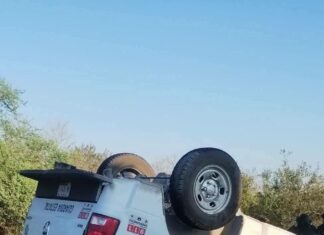 Vuelca patrulla de la Guardia Estatal tras persecución en San Fernando