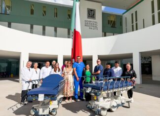 Entregó senadora Maki Esther Ortiz Domínguez camas hospitalarias a la clínica 270 del IMSS