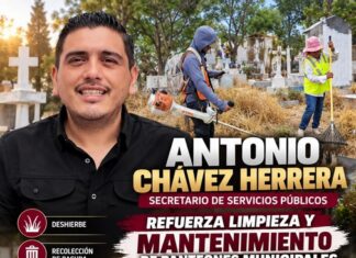 Antonio Chávez refuerza limpieza y mantenimiento de panteones municipales en Reynosa